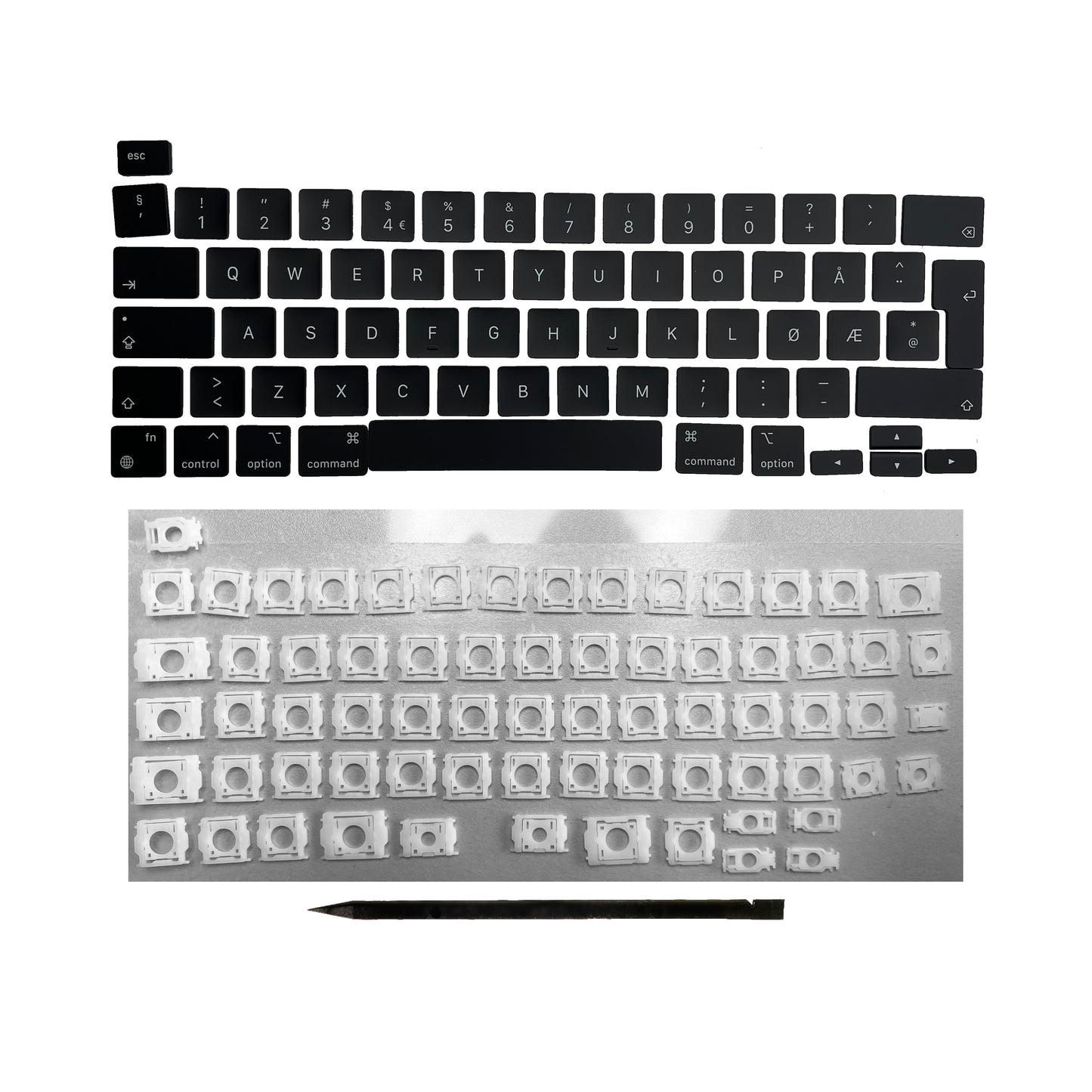 Ersatztasten & Scharniere für MacBook Pro/Air Tastatur Norwegisches Layout ISO