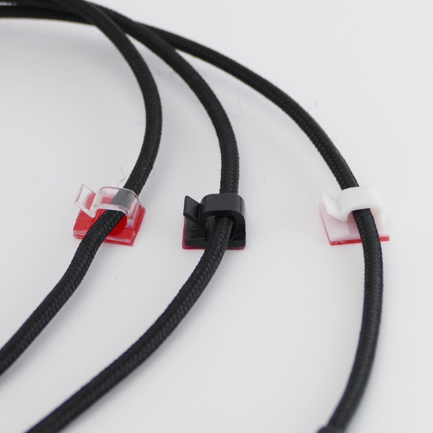Cable clip/cable holder self-adhesive (black/white/transparent) 🔌