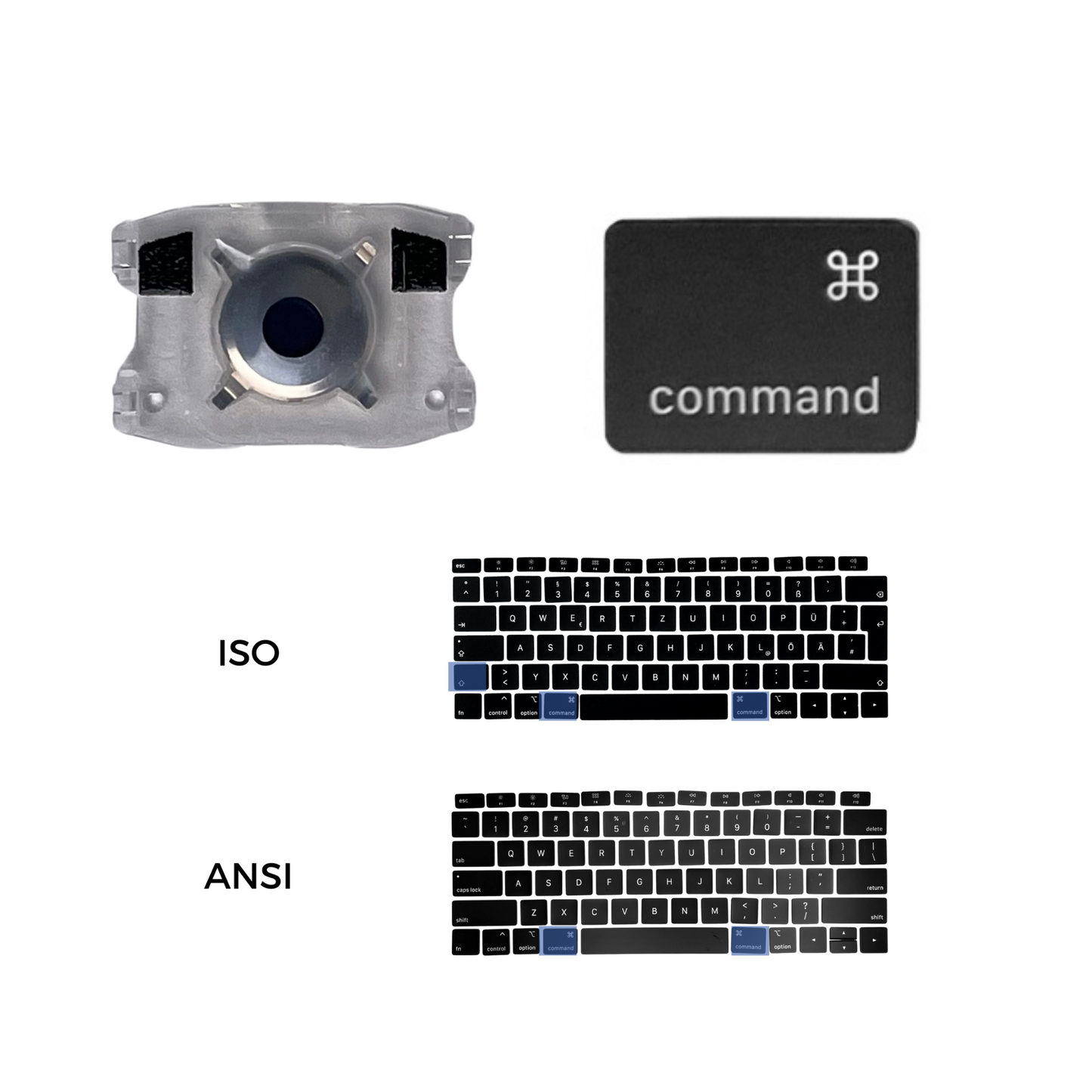 Durchsichtiger Unterbau für MacBook 2016-2020 Tasten