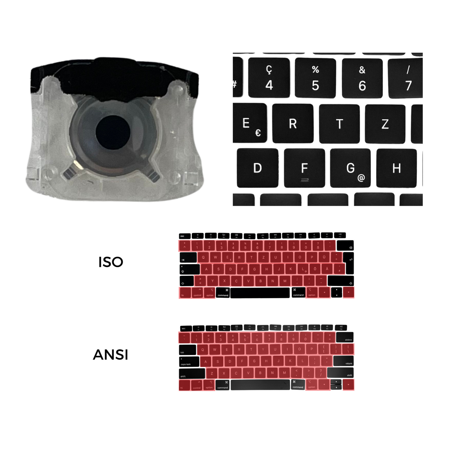 Durchsichtiger Unterbau für MacBook 2016-2020 Tasten