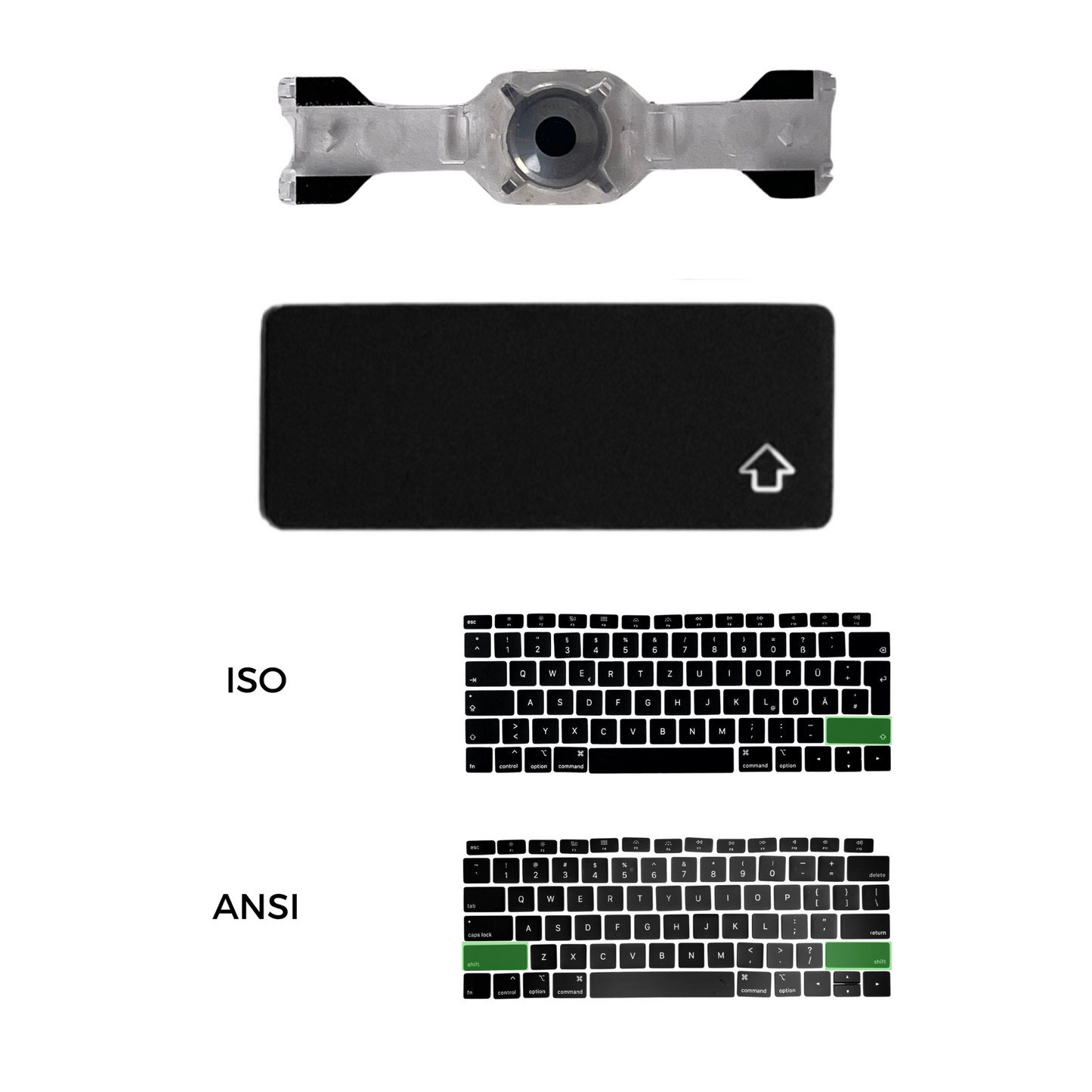 Durchsichtiger Unterbau für MacBook 2016-2020 Tasten