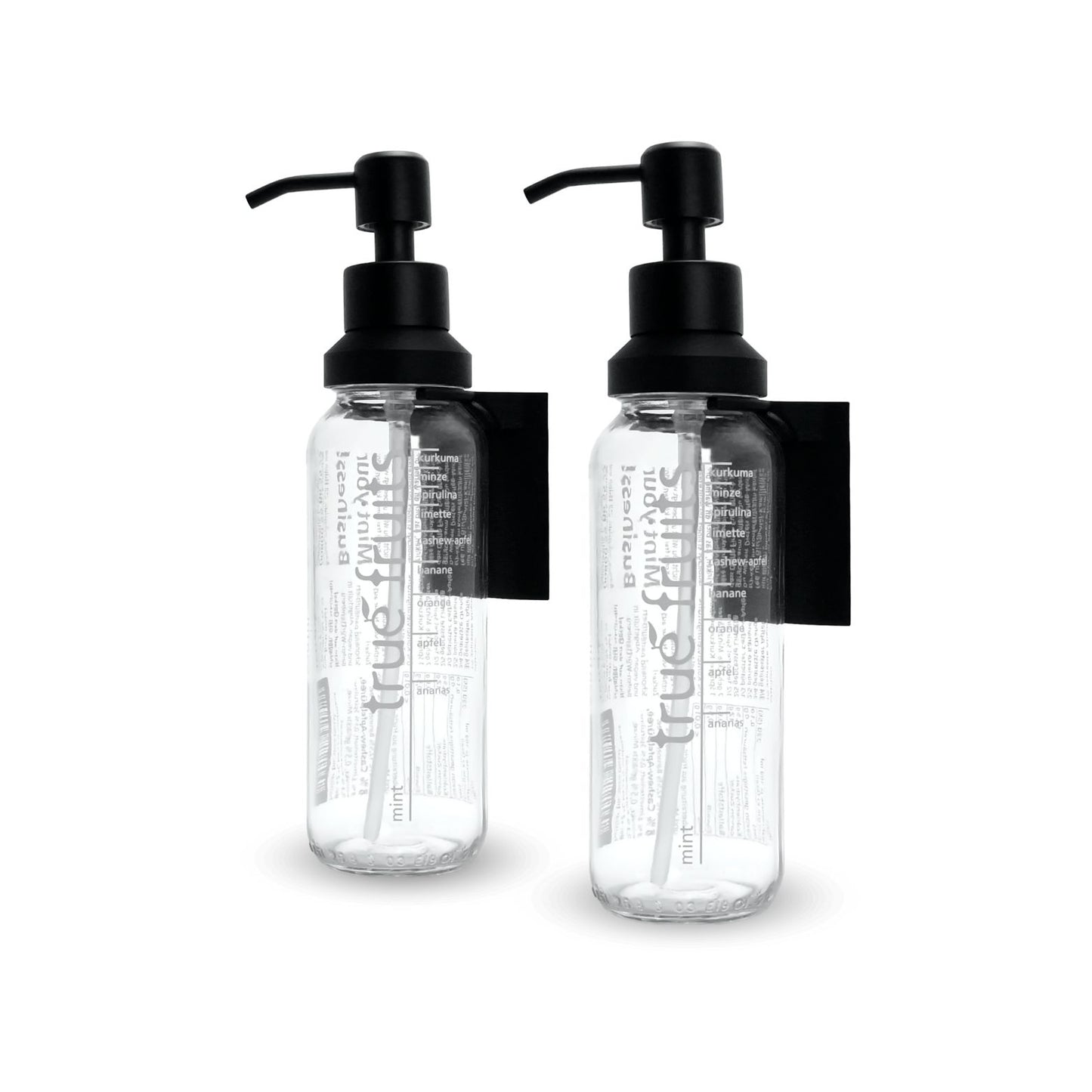Seifenspender Aufsatz für 250ml True Fruits Flasche schwarz Edelstahl Upcycling