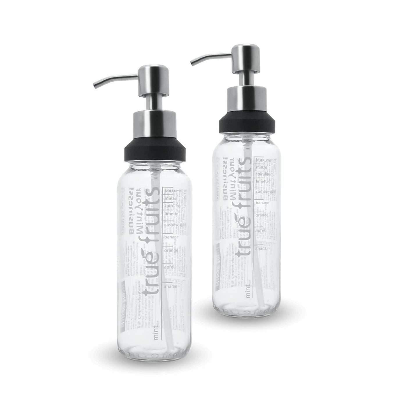 Seifenspender Aufsatz für 250ml True Fruits Flasche schwarz Edelstahl Upcycling