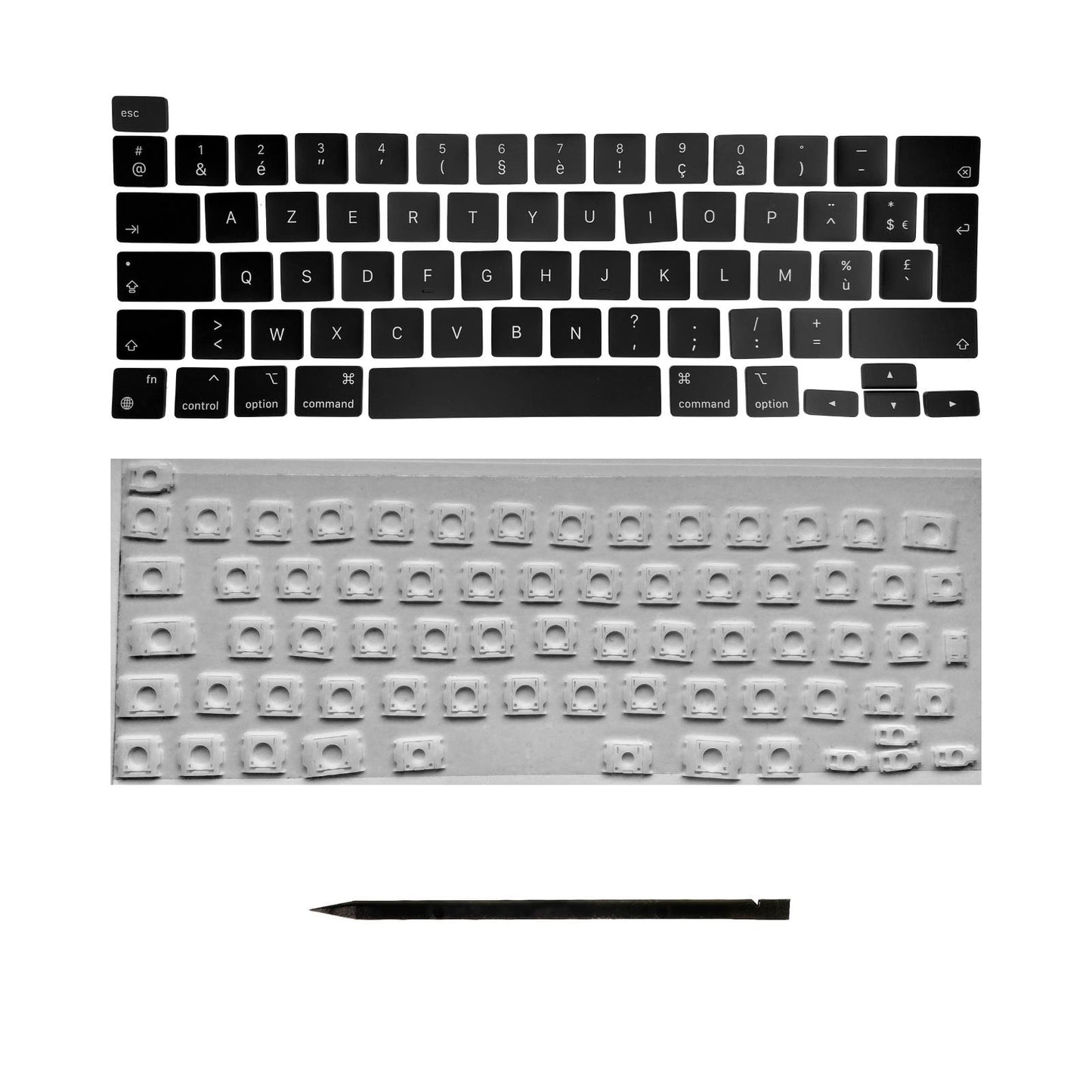 Keys & Clips for MacBook Pro/Air Keyboard French Layout ISO