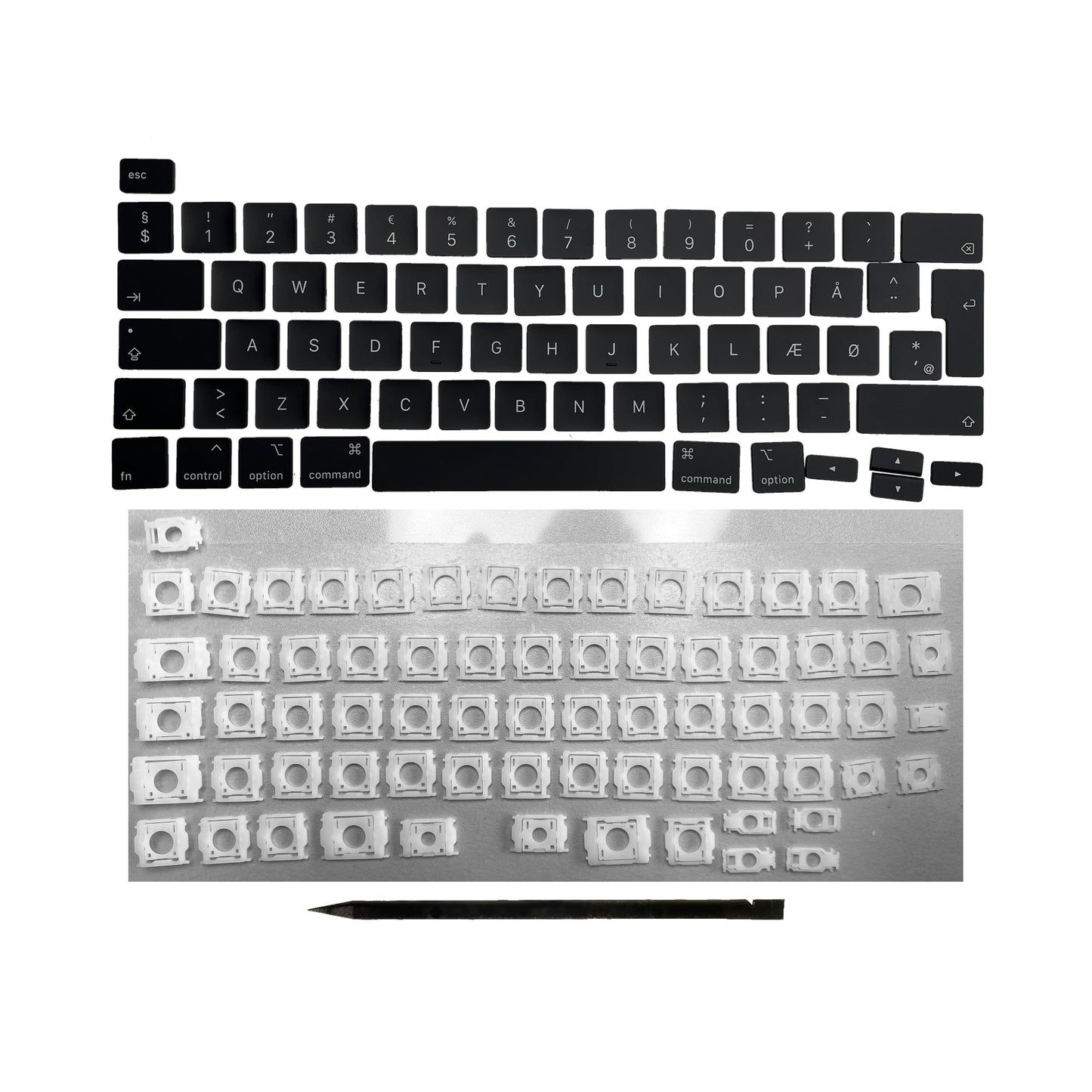 Ersatztasten & Scharniere für MacBook Pro/Air Tastatur Dänisches Layout ISO