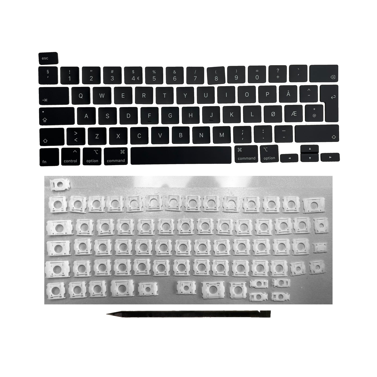 Keys & Clips for MacBook Pro/Air Keyboard Norwegian Layout ISO