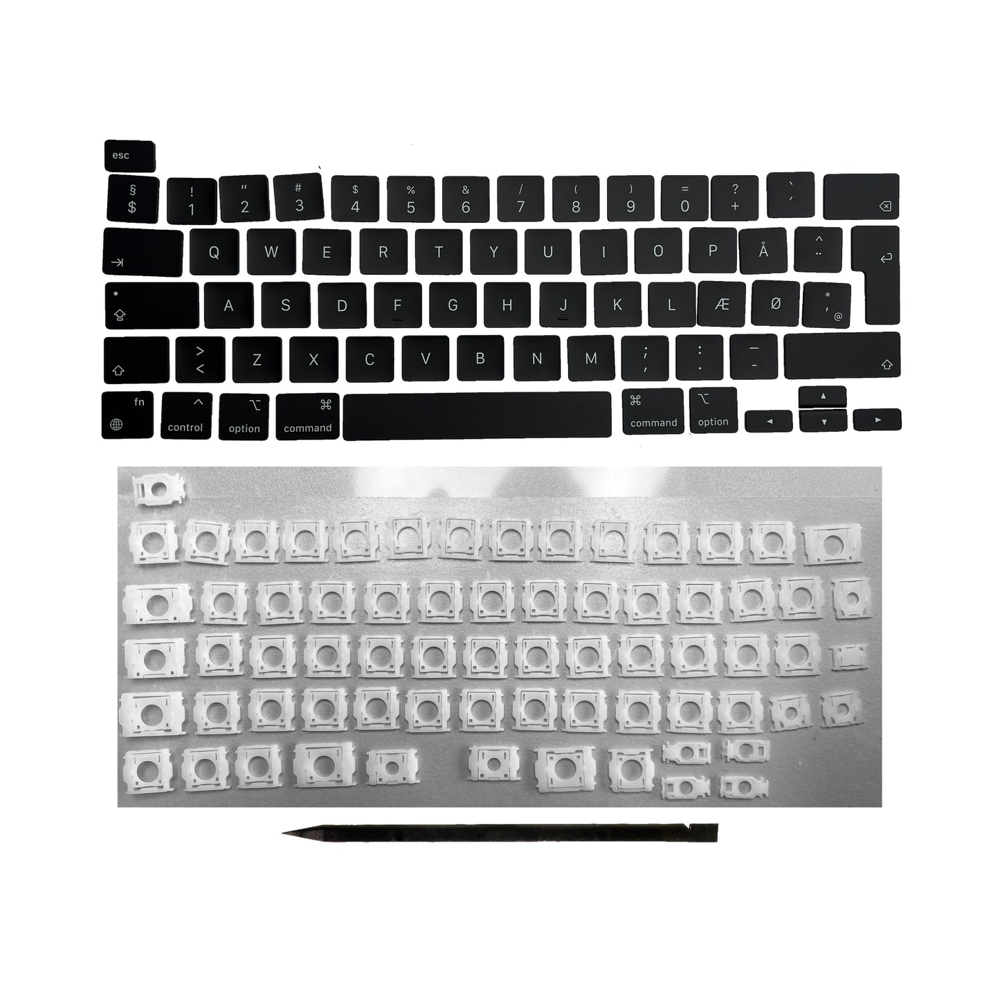 Ersatztasten & Scharniere für MacBook Pro/Air Tastatur Dänisches Layout ISO