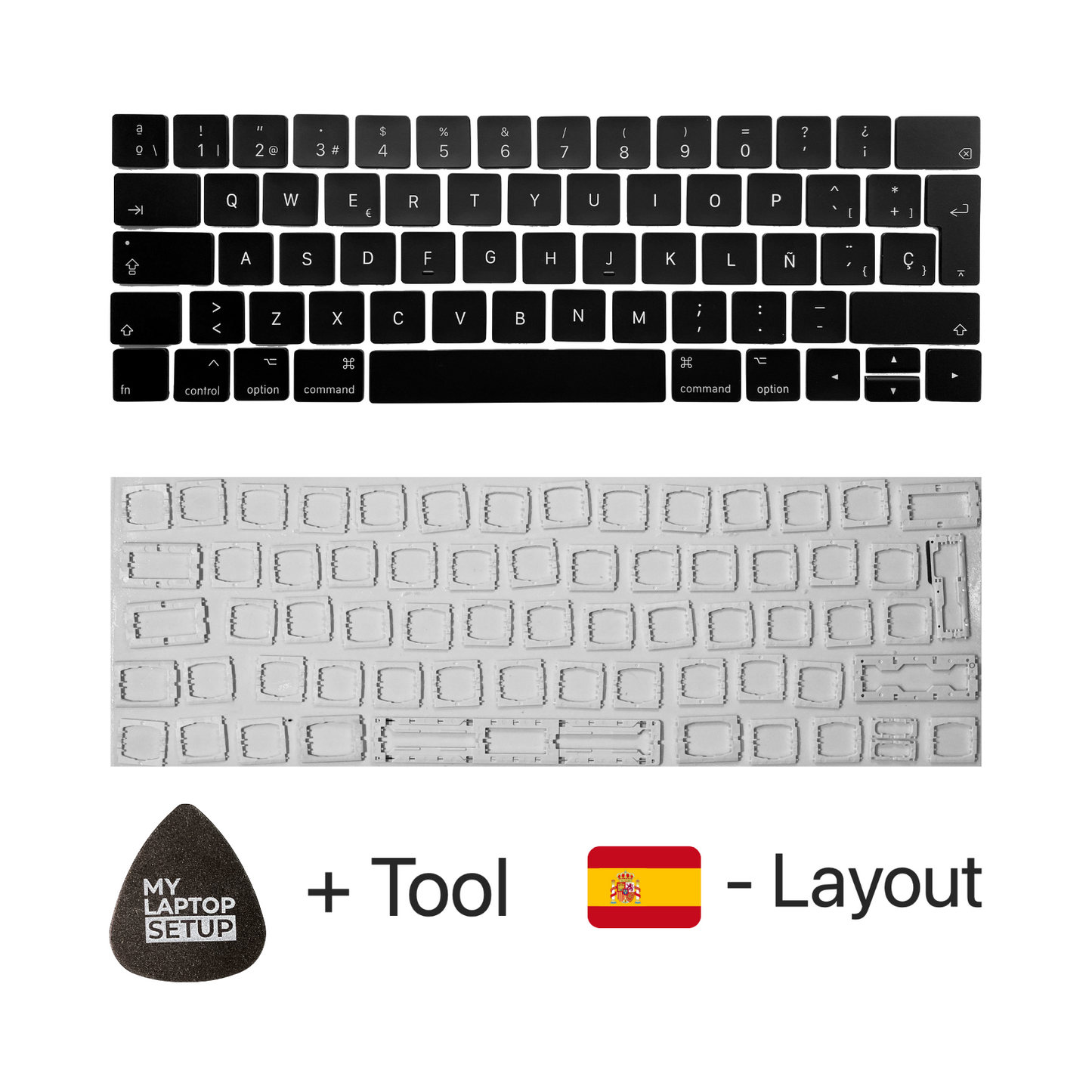 Ersatztasten & Scharniere für MacBook Pro/Air Spanisch 🇪🇸 ES-Layout QWERTY (alle Modelle)