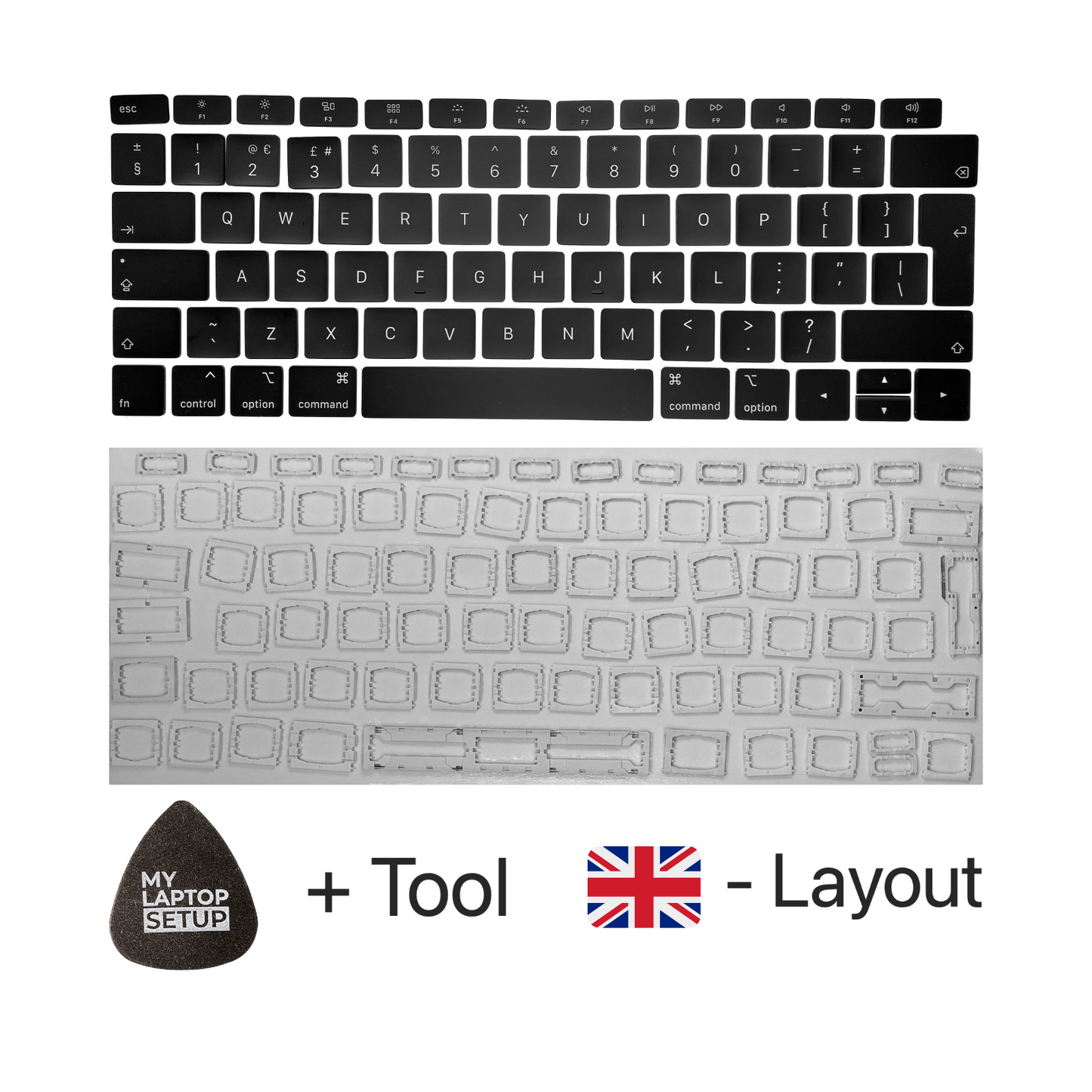 Replacement Keys & Hinges for MacBook Pro/Air 🇬🇧 UK Layout QWERTY (All Models)