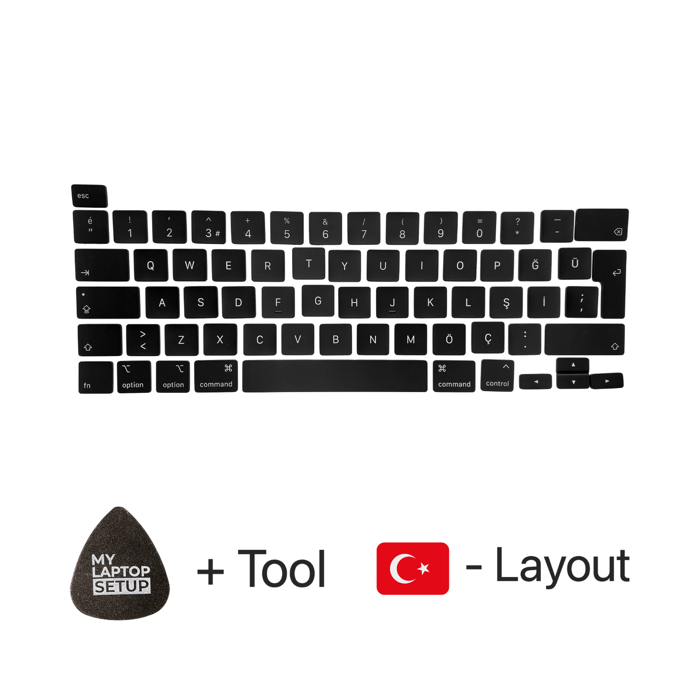 Ersatztasten & Scharniere für MacBook Pro/Air Türkisch 🇹🇷 TR-Layout QWERTY (alle Modelle)