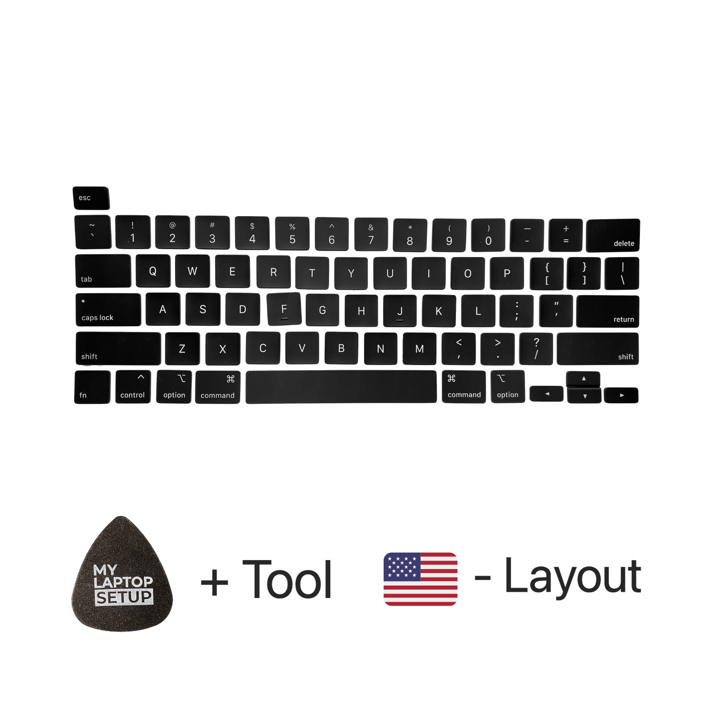Ersatztasten & Scharniere für MacBook Pro/Air 🇺🇸 US-Layout QWERTY (alle Modelle)