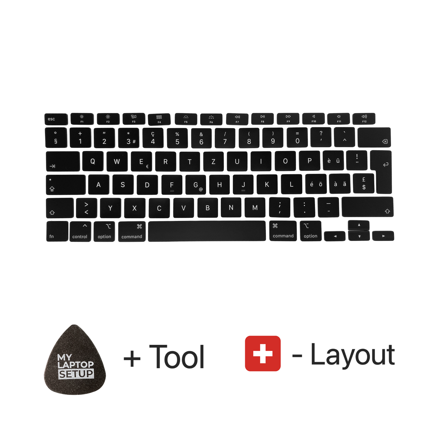 Ersatztasten & Scharniere für MacBook Pro/Air Schweizer 🇨🇭 CH-Layout QWERTZ (alle Modelle)