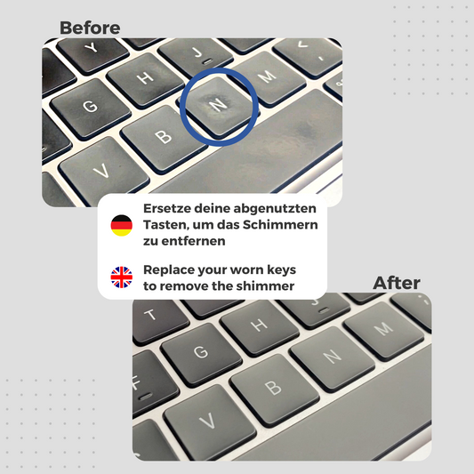 Replacement Keys & Hinges for MacBook Pro/Air German 🇩🇪 DE-Layout QWERTY (all models)