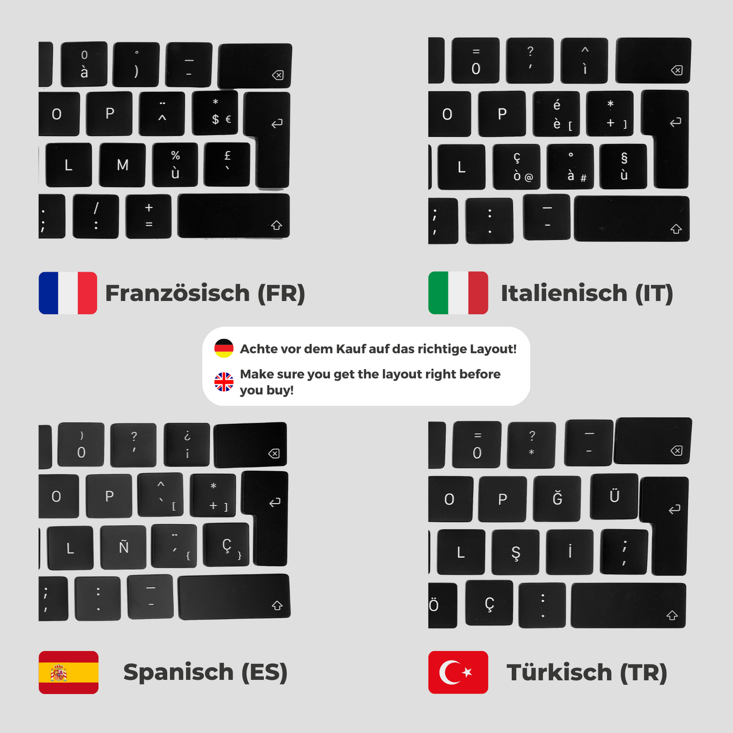 Ersatztasten & Scharniere für MacBook Pro/Air Spanisch 🇪🇸 ES-Layout QWERTY (alle Modelle)